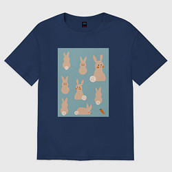 Женская футболка оверсайз Пасхальные зайчики