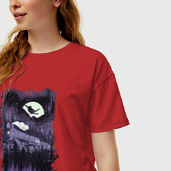 Футболка оверсайз женская Over The Train, цвет: красный — фото 2