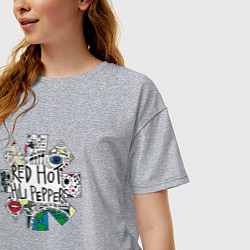 Футболка оверсайз женская RHCP - Really High & Crazy People, цвет: меланж — фото 2