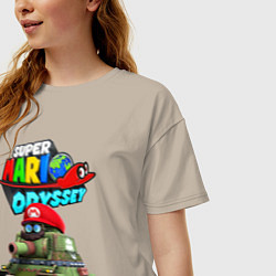 Футболка оверсайз женская Tank Super Mario Odyssey, цвет: миндальный — фото 2