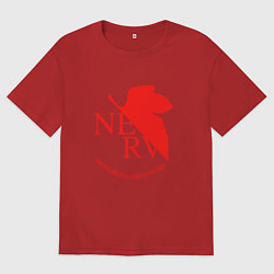 Футболка оверсайз женская Nerv в Neon Genesis Evangelion, цвет: красный