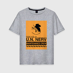 Женская футболка оверсайз Neon Genesis Evangelion НЕРВ