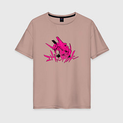 Футболка оверсайз женская Eva 04 Evangelion, цвет: пыльно-розовый