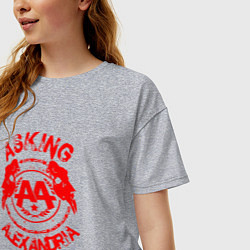 Футболка оверсайз женская Asking alexandria красный лого, цвет: меланж — фото 2
