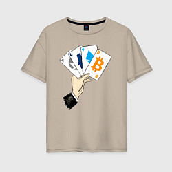 Женская футболка оверсайз Криптовалютные карты