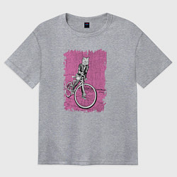 Женская футболка оверсайз Байк Панк Лисичка