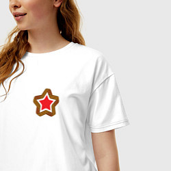 Футболка оверсайз женская Георгиевская лента звезда, цвет: белый — фото 2