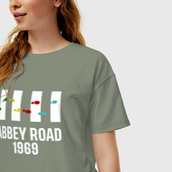 Футболка оверсайз женская THE BEATLES ABBEY ROAD, цвет: авокадо — фото 2