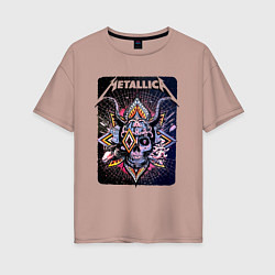 Женская футболка оверсайз Metallica Playbill Art skull