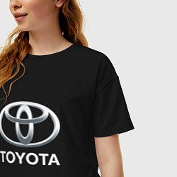 Футболка оверсайз женская TOYOTA 3D Logo, цвет: черный — фото 2