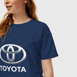 Футболка оверсайз женская TOYOTA 3D Logo, цвет: тёмно-синий — фото 2