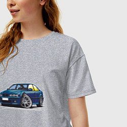 Футболка оверсайз женская BMW Blue, цвет: меланж — фото 2
