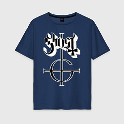 Женская футболка оверсайз Ghost logo