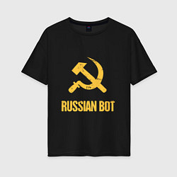 Футболка оверсайз женская Atomic Heart: Russian Bot, цвет: черный