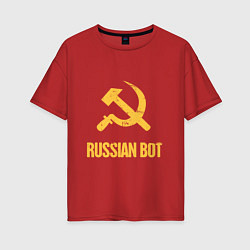 Футболка оверсайз женская Atomic Heart: Russian Bot, цвет: красный
