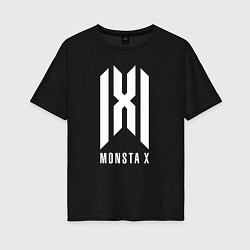 Женская футболка оверсайз Monsta x logo