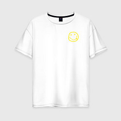 Женская футболка оверсайз Nirvana Жёлтый смайл