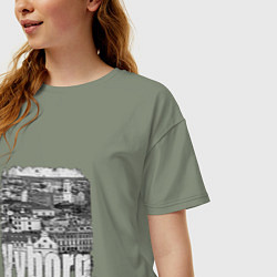 Футболка оверсайз женская Выборг Ленобласть, цвет: авокадо — фото 2