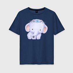 Женская футболка оверсайз Милый Слонёнок