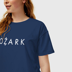 Футболка оверсайз женская Ozark white logo, цвет: тёмно-синий — фото 2