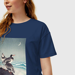 Футболка оверсайз женская Snipes at the Shore, цвет: тёмно-синий — фото 2