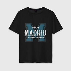 Футболка оверсайз женская Team Madrid, цвет: черный