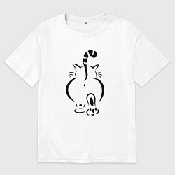 Женская футболка оверсайз Очень-очень важный кот