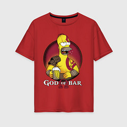 Женская футболка оверсайз Homer god of bar