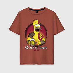 Женская футболка оверсайз Homer god of bar