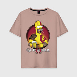 Женская футболка оверсайз Homer god of bar