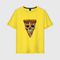 Футболка оверсайз женская Pizza - Skull, цвет: желтый