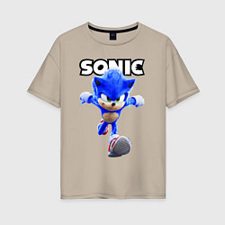 Футболка оверсайз женская Sonic the Hedgehog 2022, цвет: миндальный