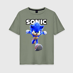 Футболка оверсайз женская Sonic the Hedgehog 2022, цвет: авокадо