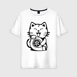 Женская футболка оверсайз JDM Cat & Engine Japan