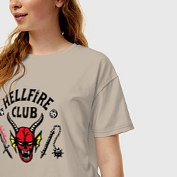 Футболка оверсайз женская Hellfire Club Stranger Things 4, цвет: миндальный — фото 2