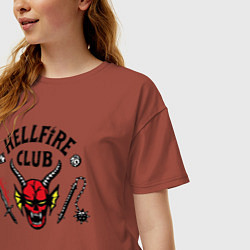 Футболка оверсайз женская Hellfire Club Stranger Things 4, цвет: кирпичный — фото 2
