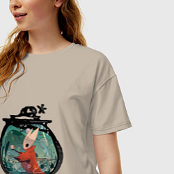 Футболка оверсайз женская Хорнет и ткачи, цвет: миндальный — фото 2