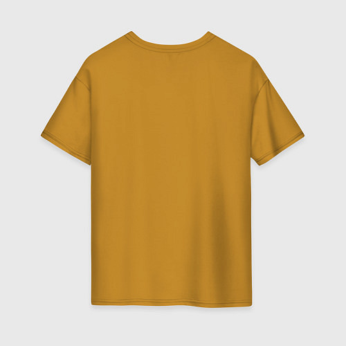 Женская футболка оверсайз Ветка с листьями / Горчичный – фото 2