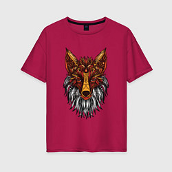 Женская футболка оверсайз Лиса в стиле Мандала Mandala Fox