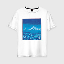 Женская футболка оверсайз Гора Арарат Пейзаж Mount Ararat Landscape Масис