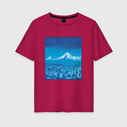 Женская футболка оверсайз Гора Арарат Пейзаж Mount Ararat Landscape Масис