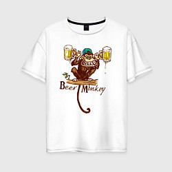 Женская футболка оверсайз Пивная обезьяна
