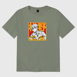 Футболка оверсайз женская Чифую Мацуно art, цвет: авокадо