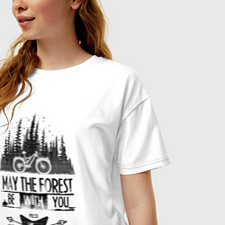 Футболка оверсайз женская May the forest ride with you, цвет: белый — фото 2