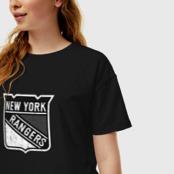 Футболка оверсайз женская New York Rangers Серый, цвет: черный — фото 2