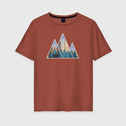Женская футболка оверсайз Деревянные горы