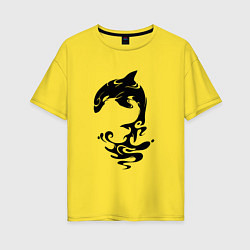 Футболка оверсайз женская Чёрный Дельфин, цвет: желтый