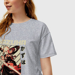 Футболка оверсайз женская Kazuha геншин, цвет: меланж — фото 2
