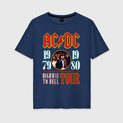 Женская футболка оверсайз ACDC HIGHWAY TO HELL TOUR