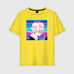 Женская футболка оверсайз Sad Boy Anime Style